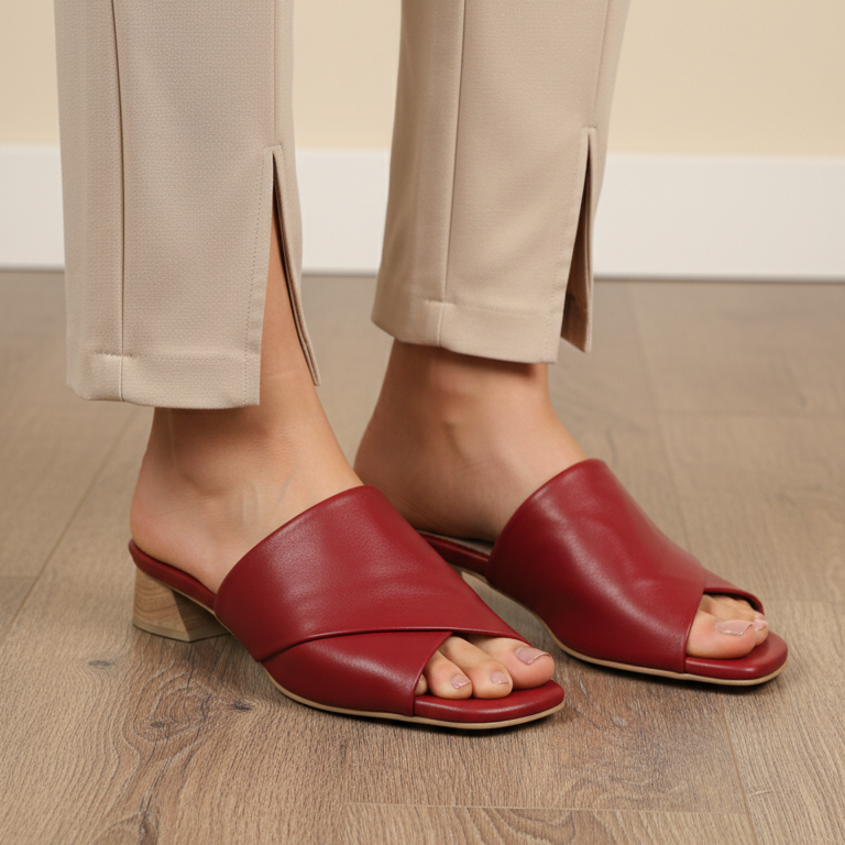 Sandalias Tacon Mariana Cuero Mujer