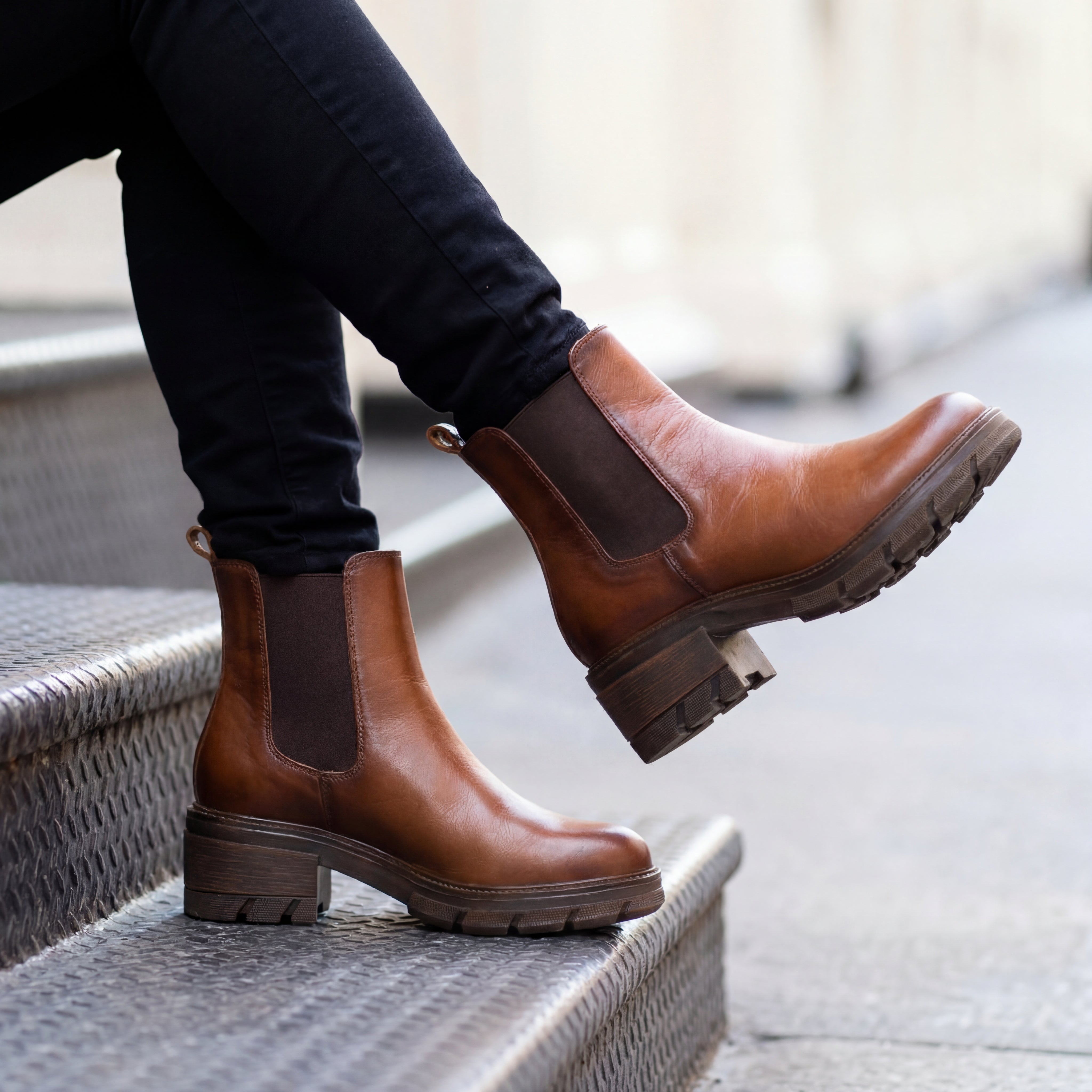 Botines de cuero 6042 para mujer