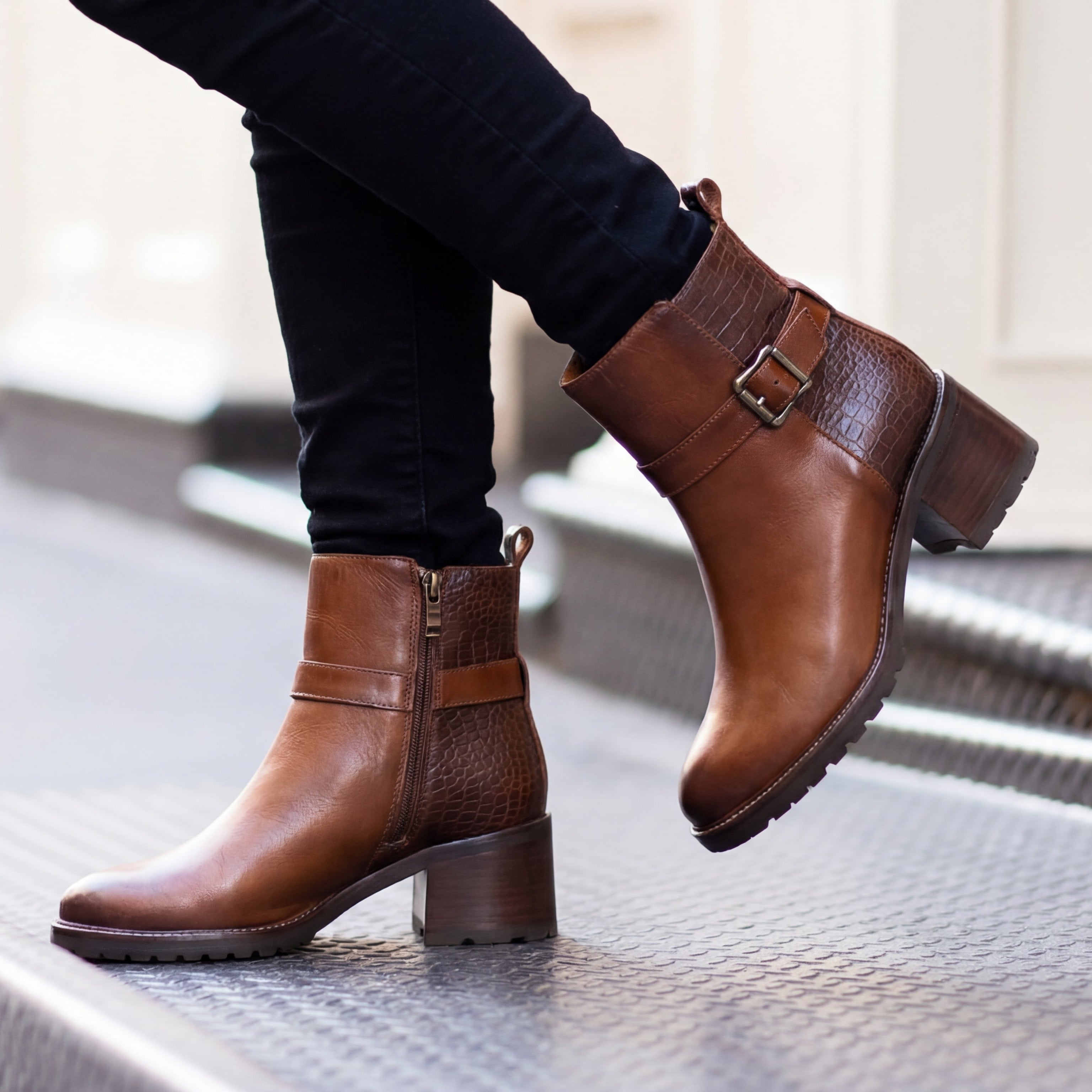 Botines de cuero 6526 para mujer