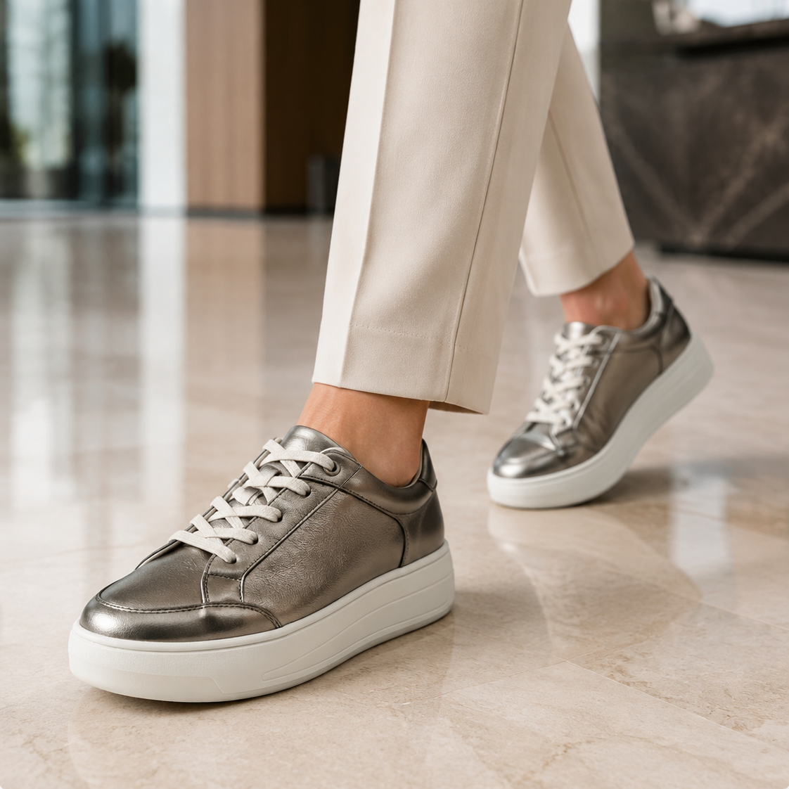 Deportivo Fresco de cuero para mujer