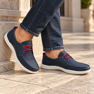 Zapato casual 916 azul de cuero para hombre
