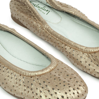 Baletas July de cuero para mujer color Peltre, vista de detalle