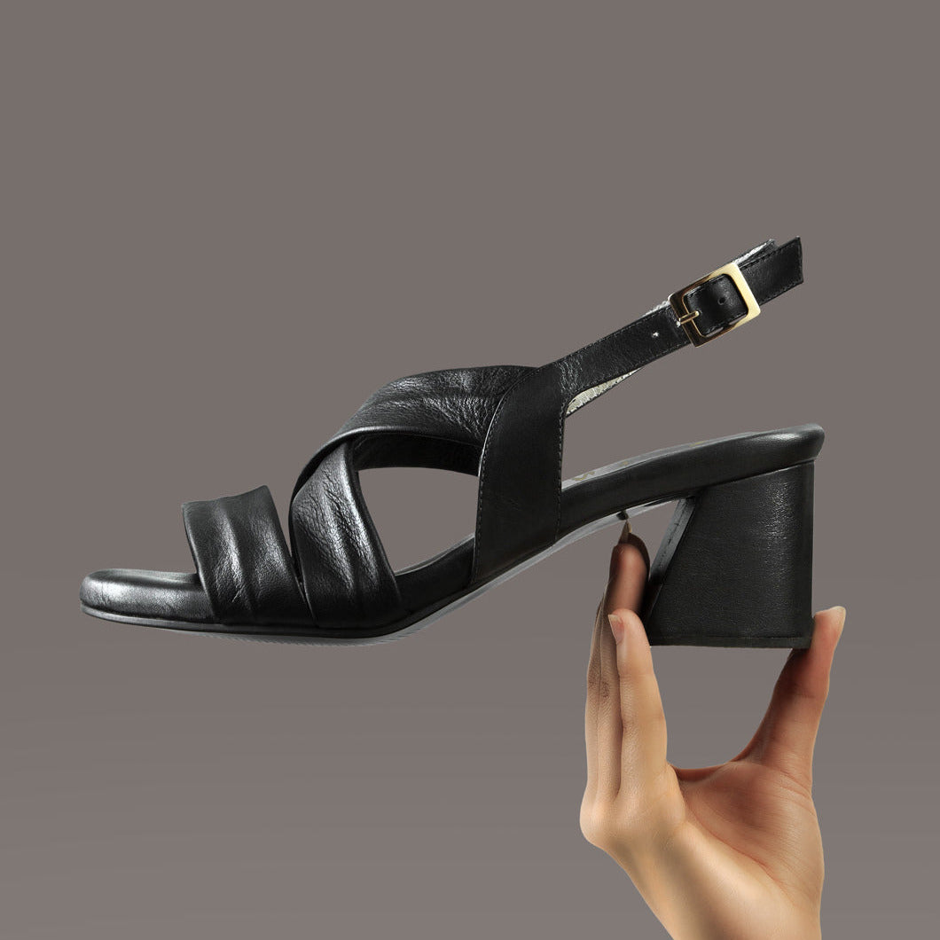 Sandalia tacon Lili 2 en cuero para mujer