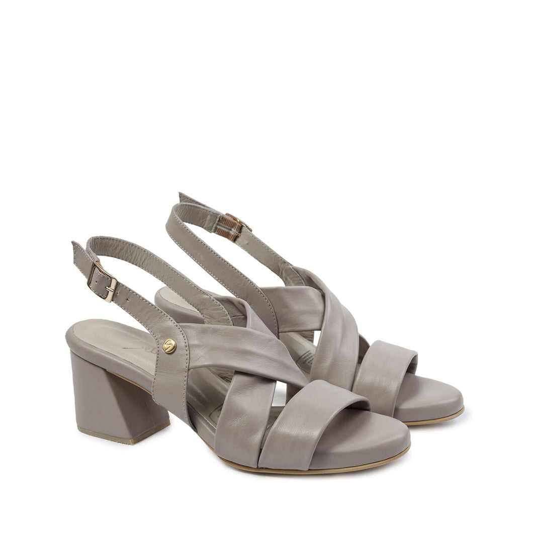 Sandalia tacon Lili 2 en cuero para mujer