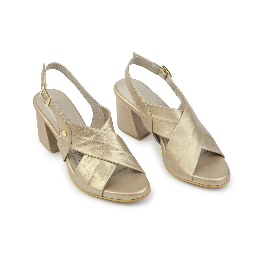 Sandalias tacon cuero mujer LILI