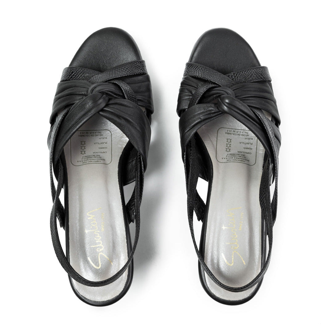 Sandalias Tacon Lucia Cuero Mujer