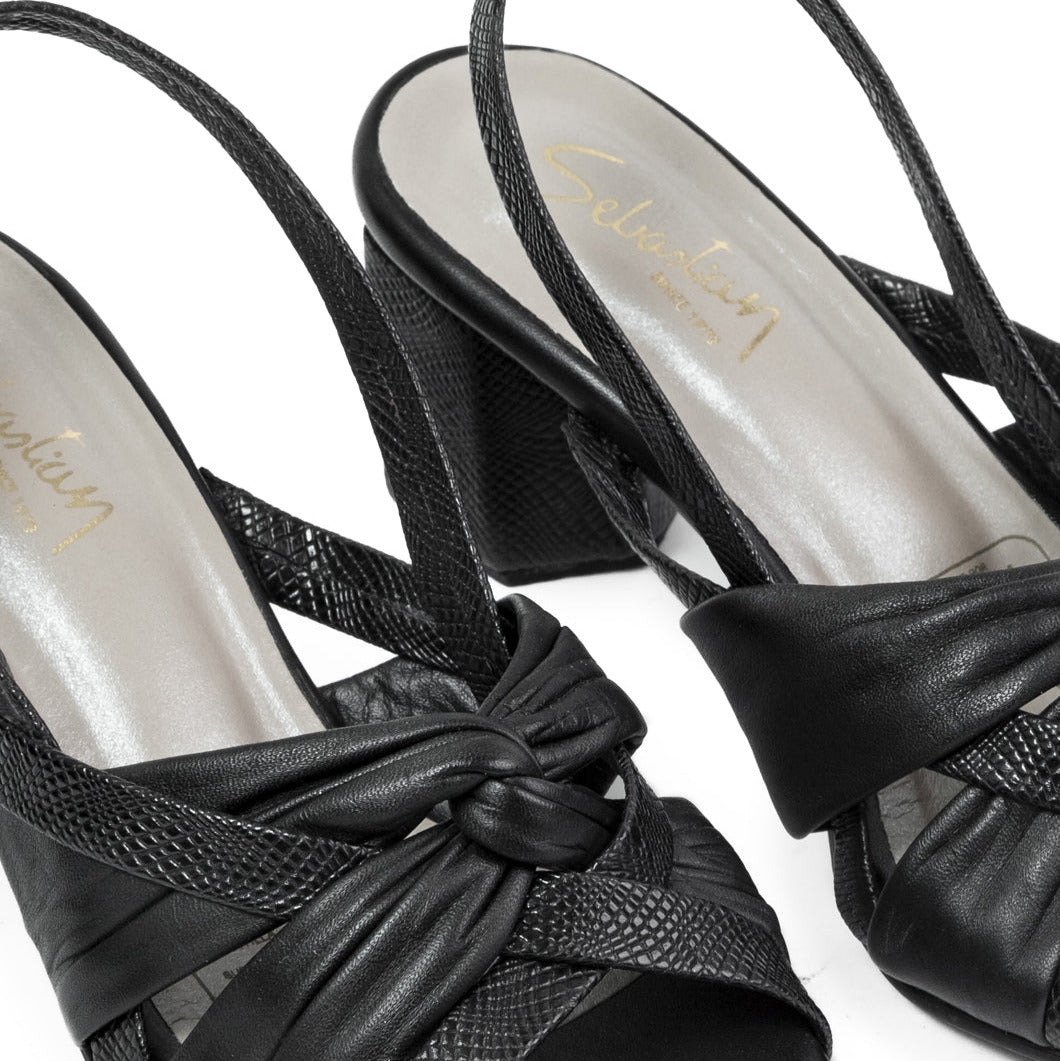 Sandalias Tacon Lucia Cuero Mujer