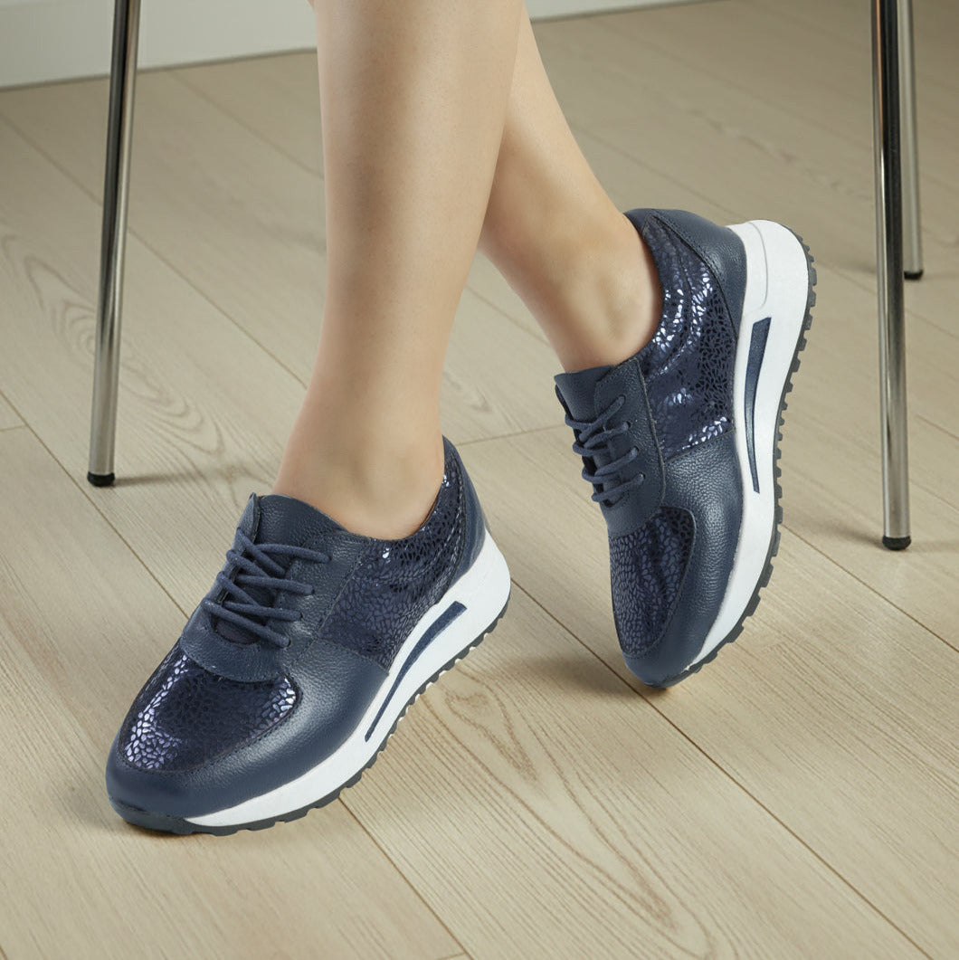 Deportivo Luisa cuero mujer Azul x Folia