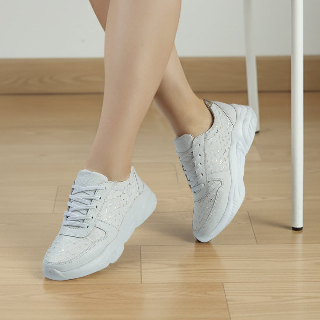 Deportivo Cuero Mujer Blanco x oro Luisa 2