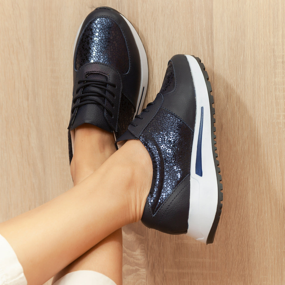Deportivo Luisa de cuero para mujer