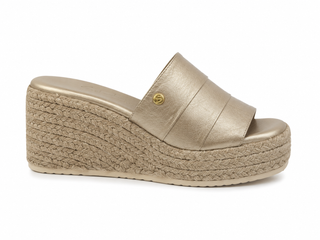 Sandalia de plataforma Margarita para mujer color Peltre, vista lateral