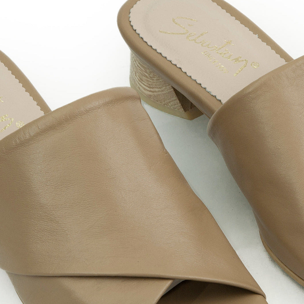 Sandalias Tacon Mariana Cuero Mujer