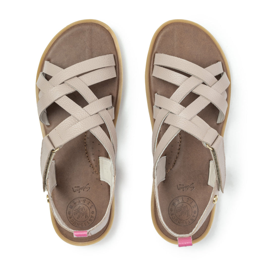 Sandalia Plana MC-152 Cuero Mujer Taupe