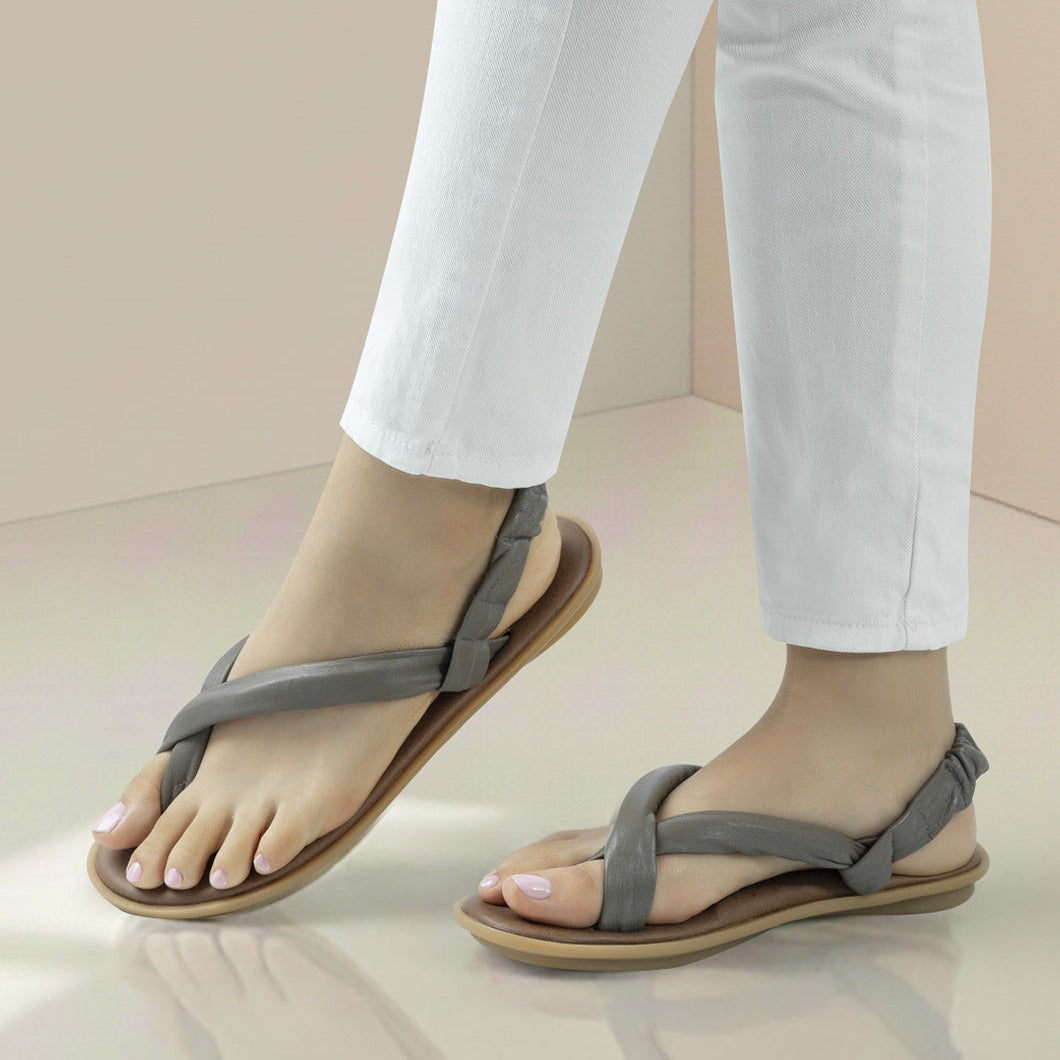 Sandalia Plana MC-160 en cuero de mujer