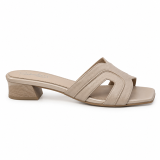 Sandalias Tacón Maite de cuero para mujer