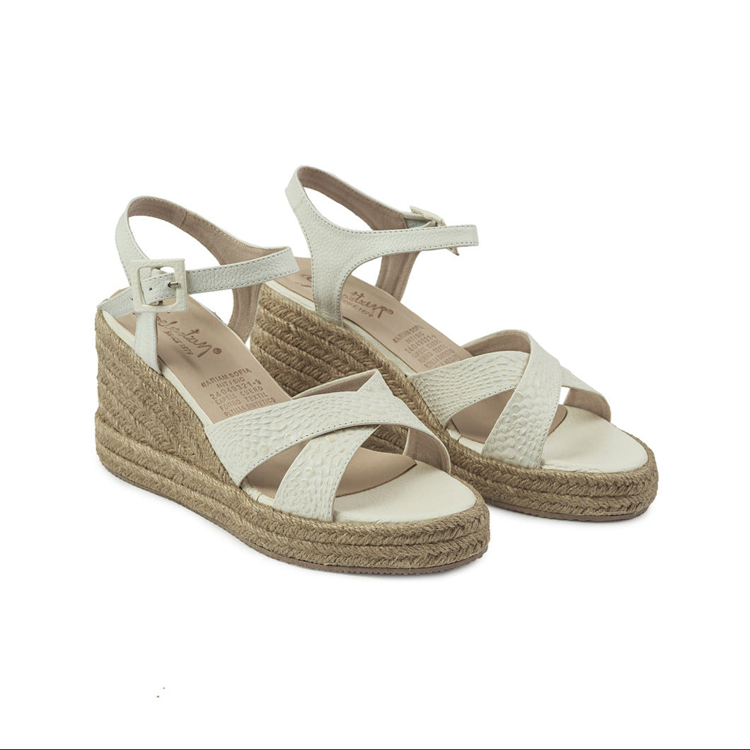 Sandalia Plataforma 9398 en cuero para mujer