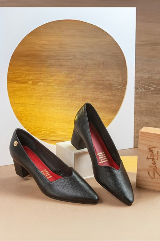 Tacón Cuero Mujer 10580