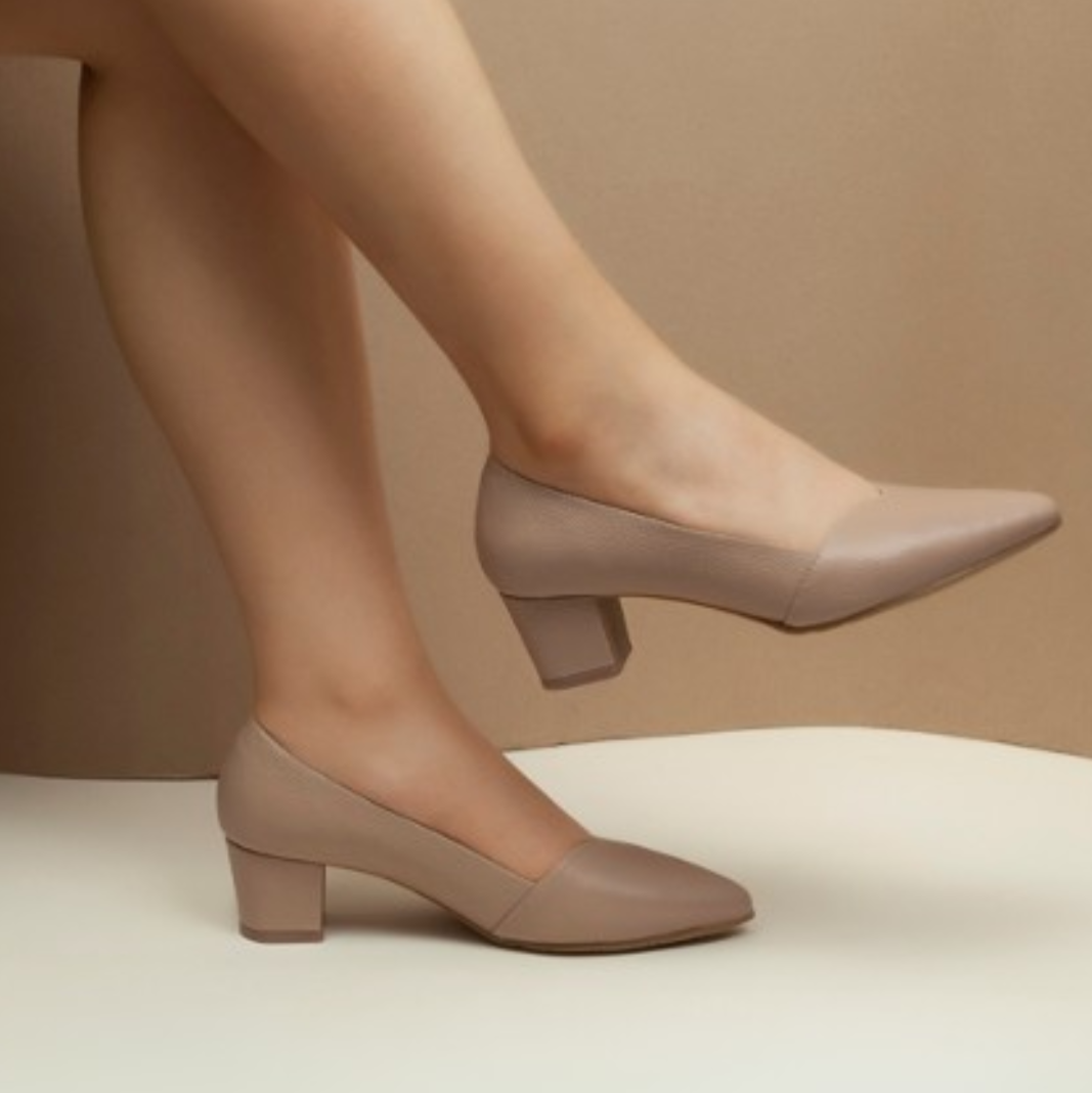 Tacón Cuero Mujer 10580