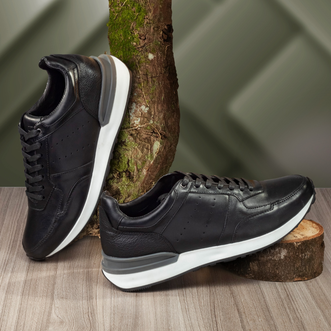 Casual Cuero Hombre Negro 6029