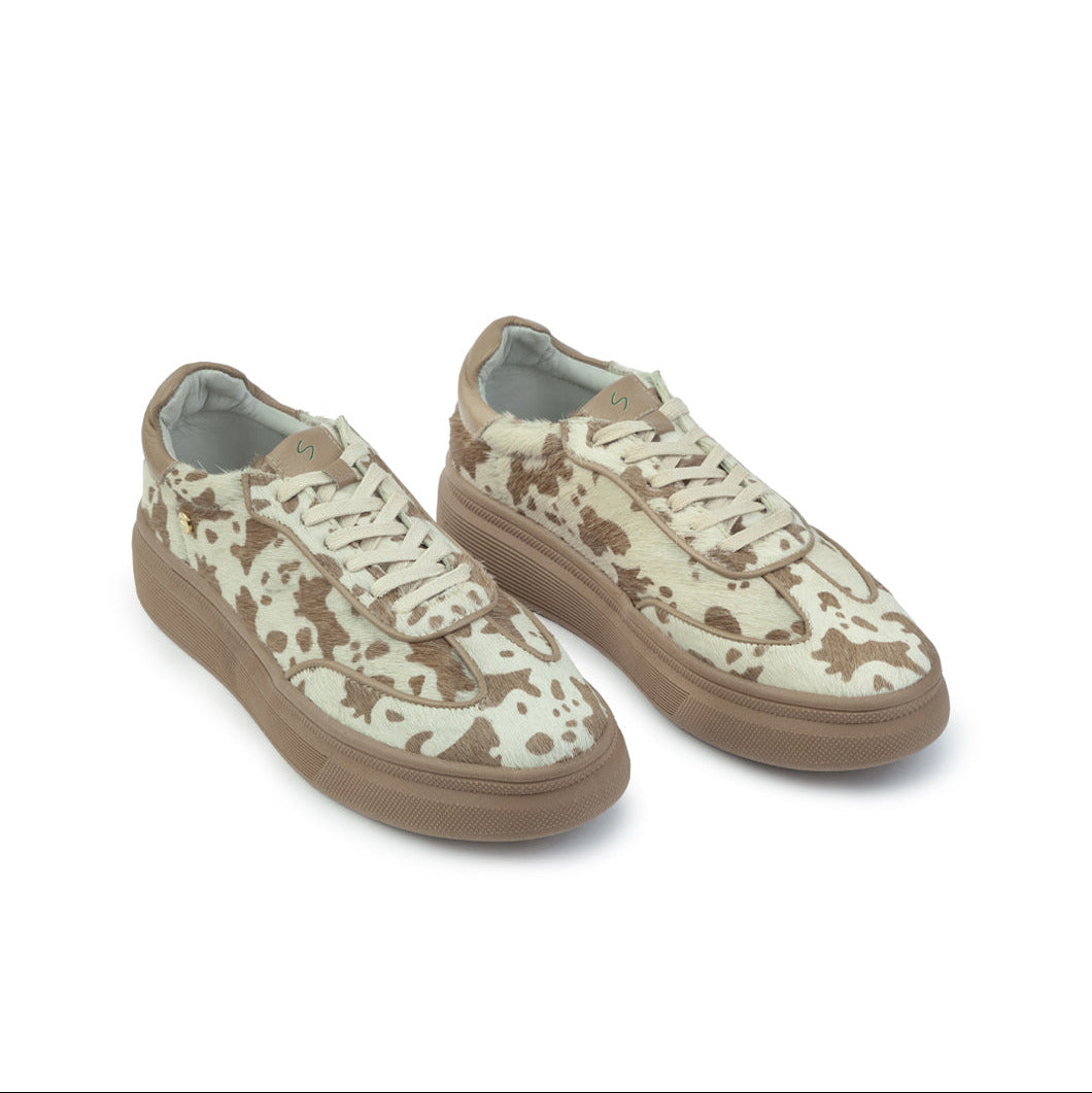 Deportivos Samba en cuero de mujer Animal Print x Capuchino