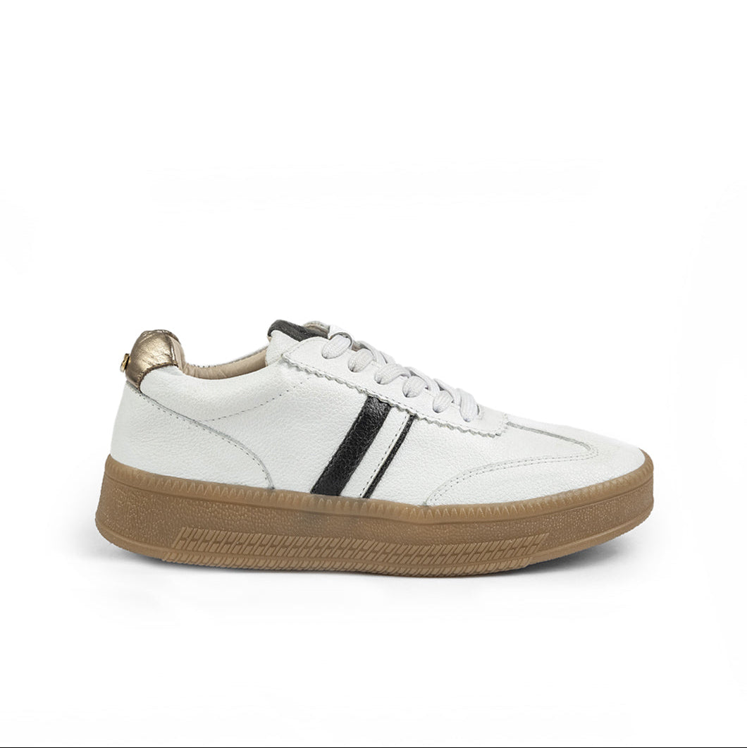 Deportivo Sofi Cuero Mujer Blanco Negro