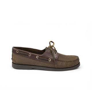 Apaches SP01 de cuero para hombre, vista lateral con suela de caucho