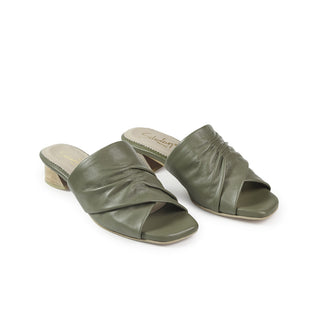 Sandalia de tacón Nata 2 de cuero para mujer