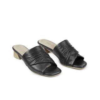 Sandalia de tacón Nata 2 de cuero para mujer
