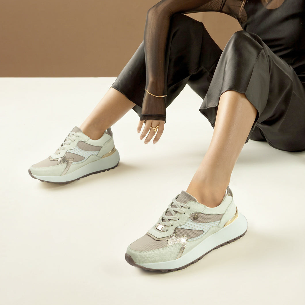 Deportivos 2503 en cuero para mujer