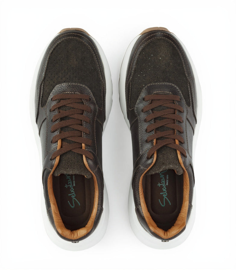Deportivos Tenny 725 de cuero para hombre