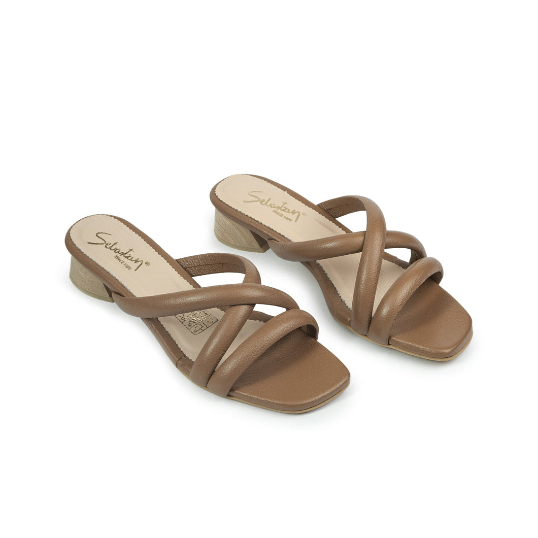Sandalias tacon cuero mujer VALERIA
