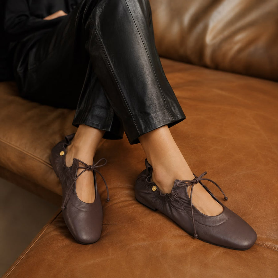Baleta Barbara 03 de cuero para mujer