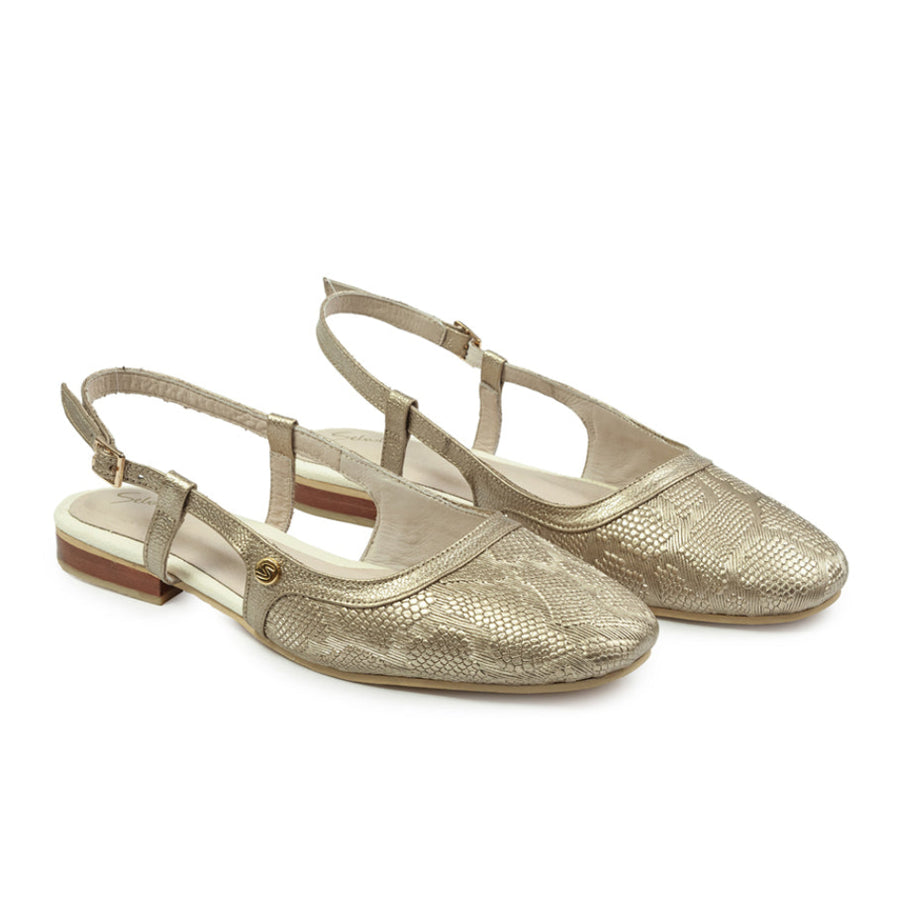 Baleta slingback Amalu 04 de cuero para mujer
