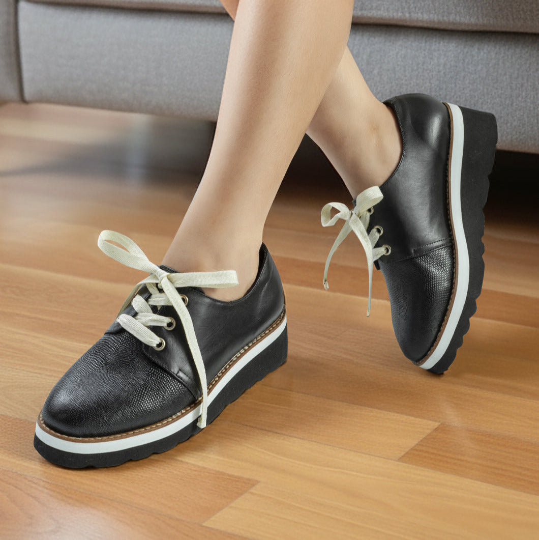 Deportivo Cuero Mujer Negro C-09