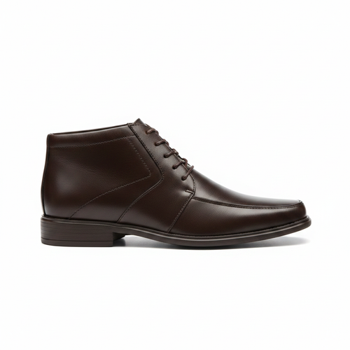 Chukka marrón oscuro fondo blanco lateral