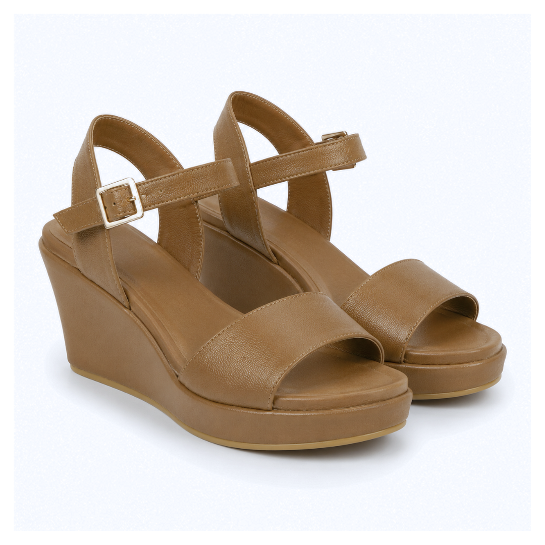 Sandalia Plataforma Camila 02 Cuero Mujer Miel