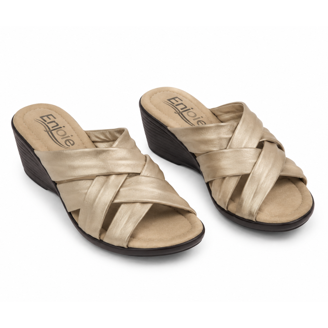 Plataforma 7884 Cuero Mujer Champaña