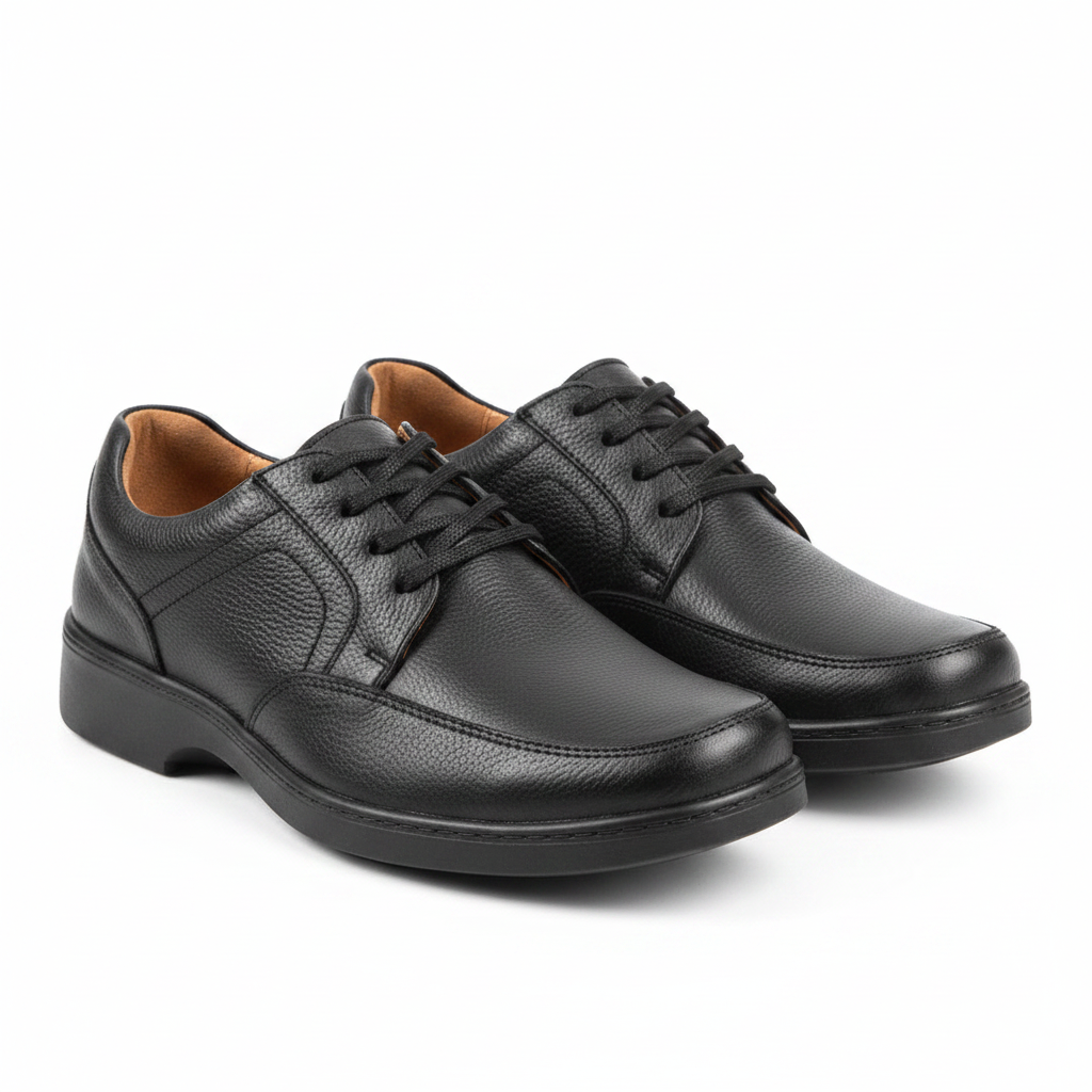 Oxford negro vista angular pies juntos