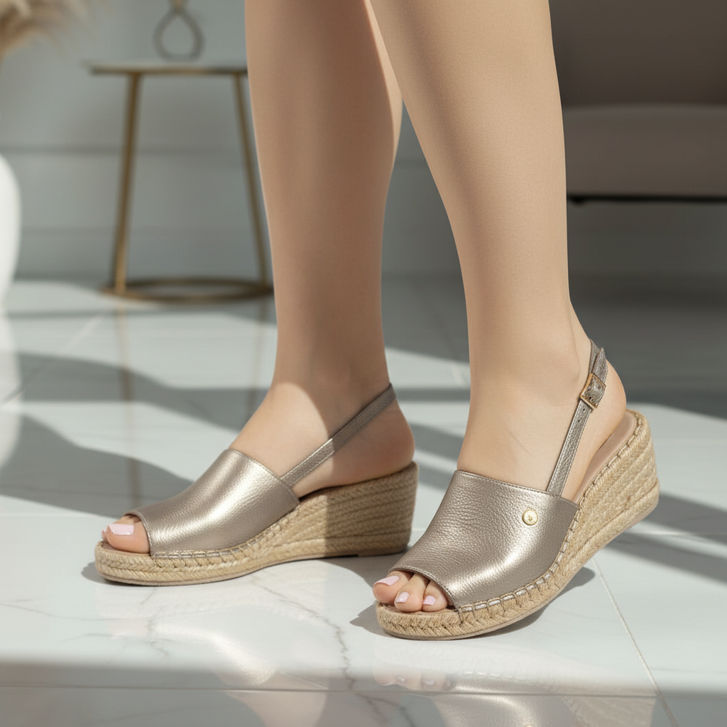 Sandalia 4488 bronce modelada mármol blanco
