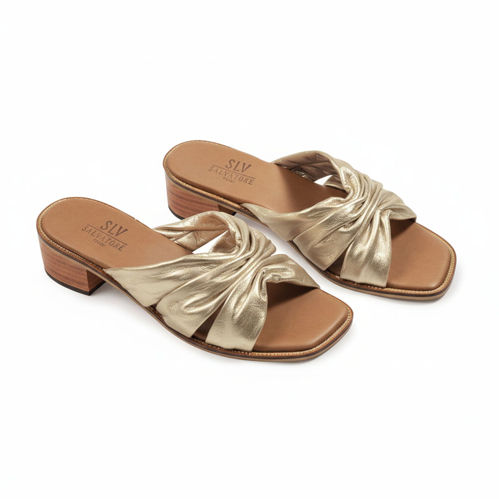 Sandalias 2088 doradas vista angular par